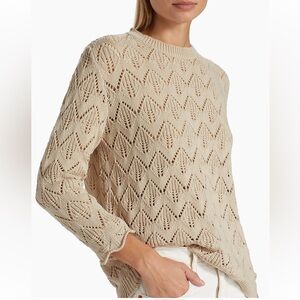 Saks Fifth Avenue Open-Stitch Sweater size S in Sesame color